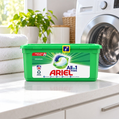 Ariel All-in-1 Pods Washing Liquid Capsules Original, 26 Washes (Case of 3)