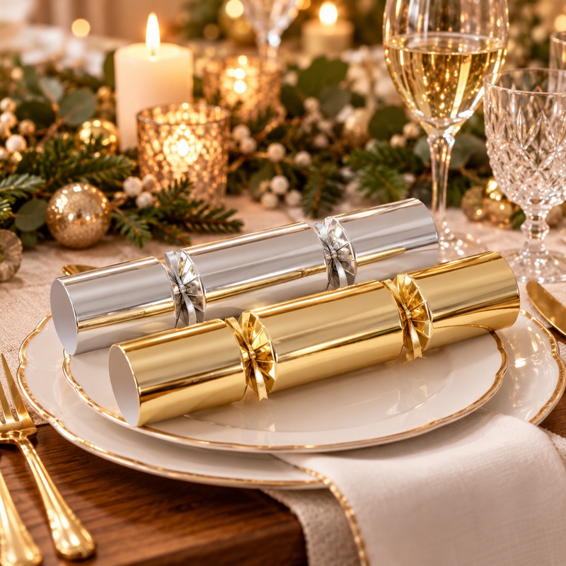 50 x 12 Inch Silver/Gold  Luxury Catering Crackers (1 x 50s)