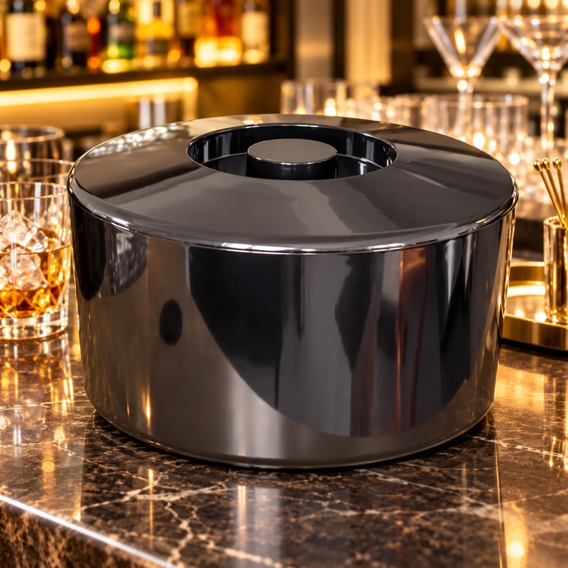 10L Plastic Ice Bucket – Black