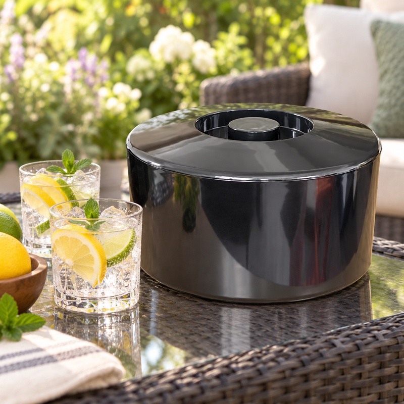 10L Plastic Ice Bucket – Black