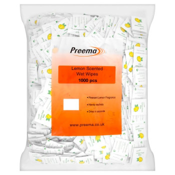 Preema Lemon Scented Wet Wipes 1000 Pieces (1 x 1000s)