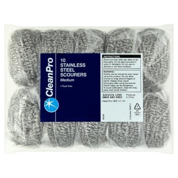 CleanPro 10 Stainless Steel Scourers Medium (16 x 10pk)