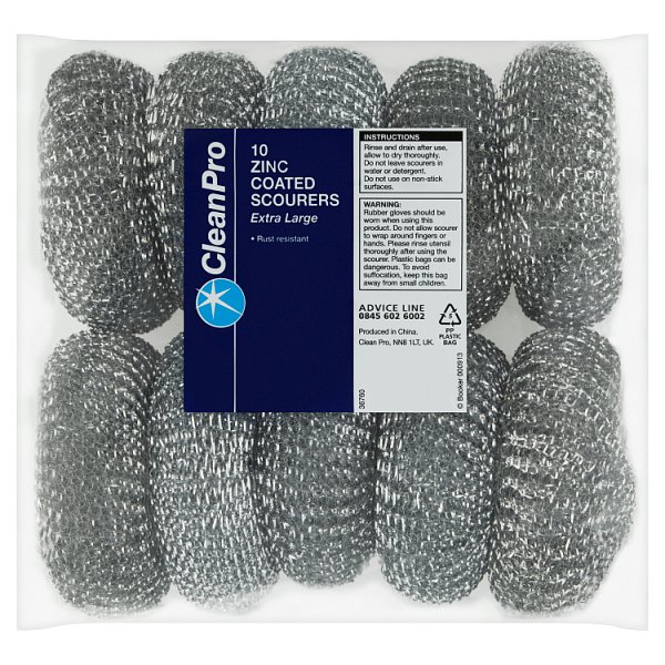 CleanPro 10 Zinc Coated Scourers Extra Large (1 x 10pk)