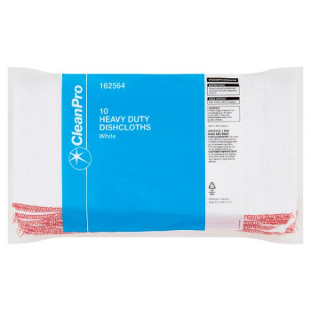 CleanPro 10 Heavy Duty Dishcloths White (1 x 10pk)