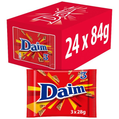 Daim Chocolate Bar 3 Pack Multipack 84g (3 x 28g) (24 x 3x28g) Daim Chocolate Bar 3 Pack Multipack 84g (3 x 28g) (24 x 3x28g)