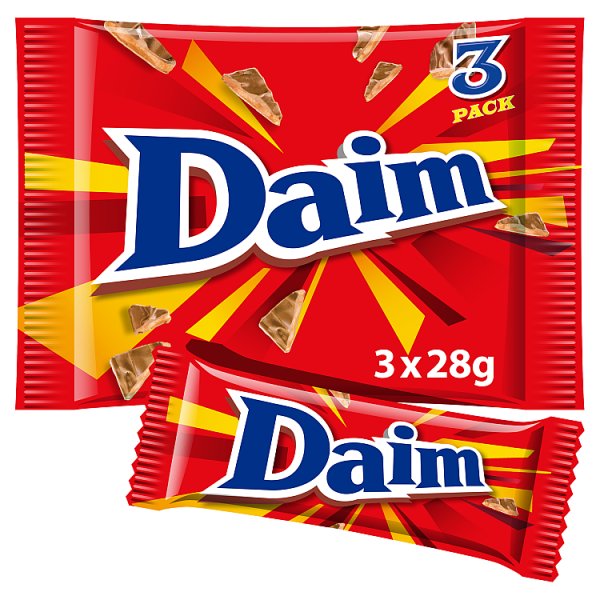 Daim Chocolate Bar 3 Pack Multipack 84g (3 x 28g) (24 x 3x28g) Daim Chocolate Bar 3 Pack Multipack 84g (3 x 28g) (24 x 3x28g)