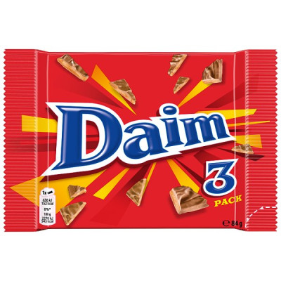 Daim Chocolate Bar 3 Pack Multipack 84g (3 x 28g) (24 x 3x28g) Daim Chocolate Bar 3 Pack Multipack 84g (3 x 28g) (24 x 3x28g)