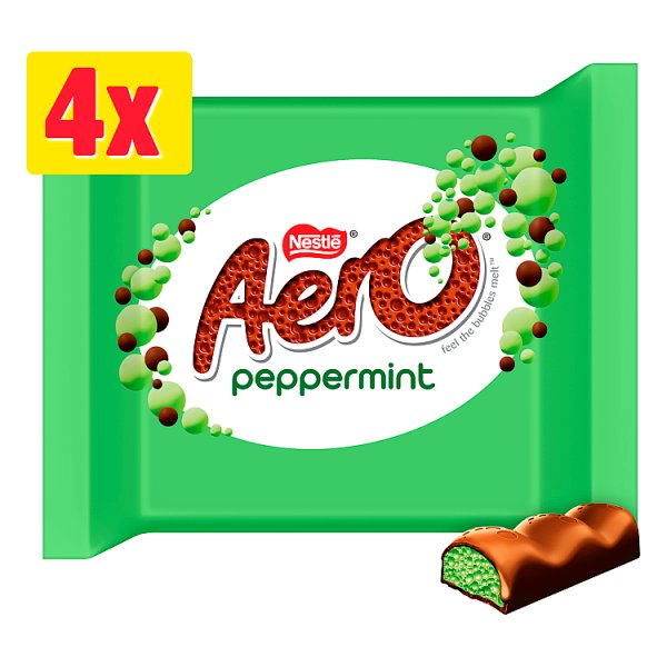 Aero Bubbly Peppermint Chocolate Bar 4 Pack Multipack 108g (14 x 108g)