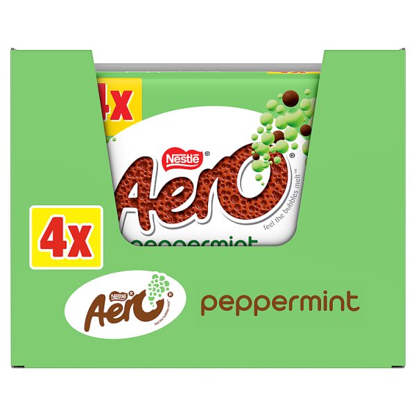 Aero Bubbly Peppermint Chocolate Bar 4 Pack Multipack 108g (14 x 108g)