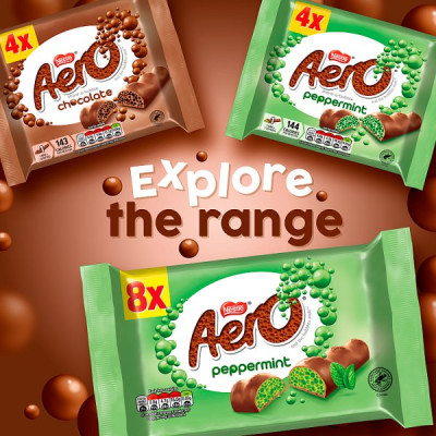 Aero Bubbly Peppermint Chocolate Bar 4 Pack Multipack 108g (14 x 108g)