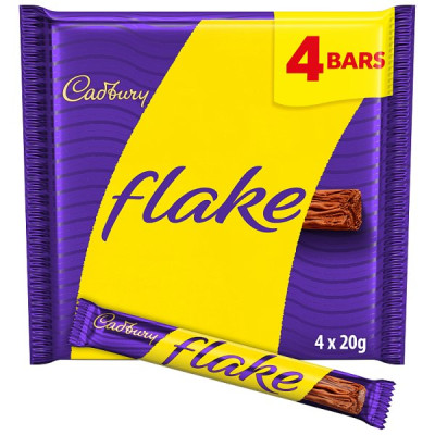 Cadbury Flake Chocolate Bar 4 Pack Multipack 80g (4 x 20g) (20 x 4x20g) Cadbury Flake Chocolate Bar 4 Pack Multipack 80g (4 x 20g) (20 x 4x20g)