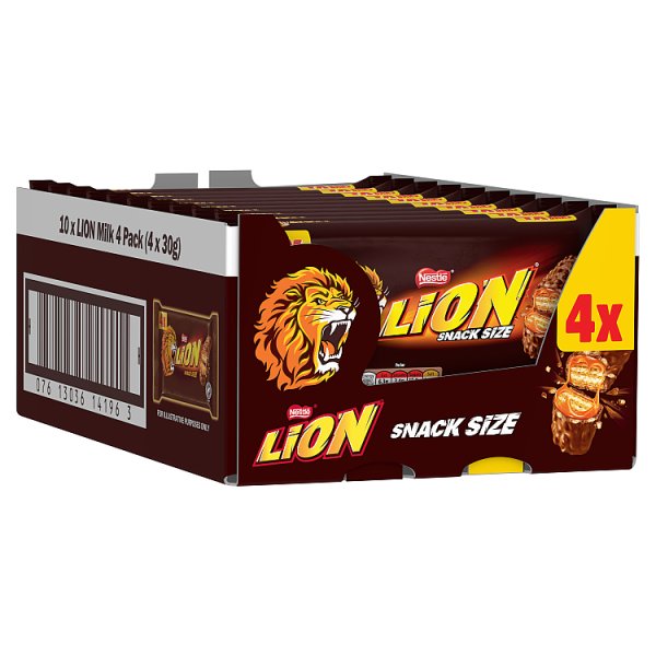 Lion Milk Chocolate Snacksize Bar 4 Pack Multipack 120g (10 x 120g)
