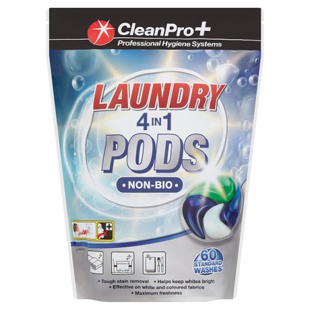 CleanPro+ Laundry 4 in 1 Pods Non-Bio 1.62kg (1 x 2x60pk)