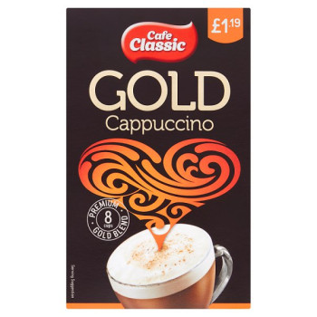 Cafe Classic Gold Cappuccino 8 x 14g (112g) (8 x 8pk) Cafe Classic Gold Cappuccino 8 x 14g (112g) (8 x 8pk)