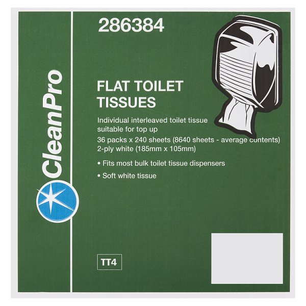 CleanPro Flat Toilet Tissues 2 Ply (1 x 36x240s)