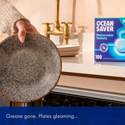 OceanSaver Plastic Free 100 Eco Dishwasher Tablets 1400g (5 x 100pk)