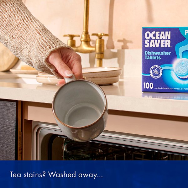 OceanSaver Plastic Free 100 Eco Dishwasher Tablets 1400g (5 x 100pk)