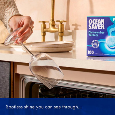 OceanSaver Plastic Free 100 Eco Dishwasher Tablets 1400g (1 x 100pk)