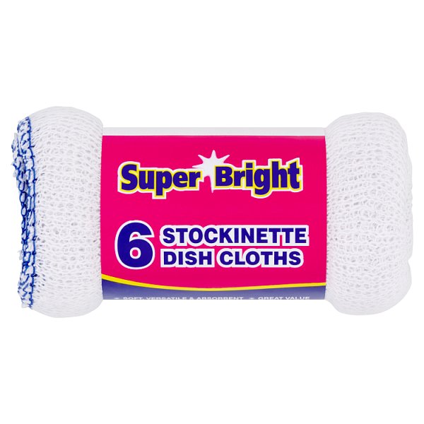 Super Bright 6 Stockinette Dish Cloths (11 x 6s)