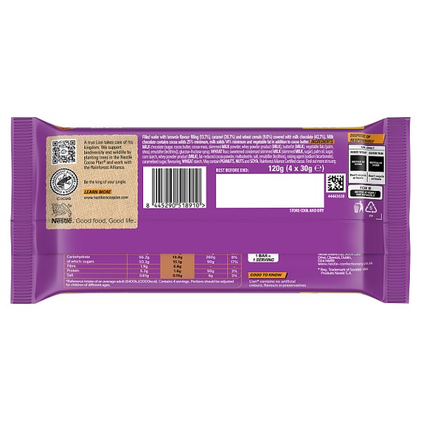 Lion Brownie Milk Chocolate Bar 4 Pack Multipack 120g (10 x 4x30g)