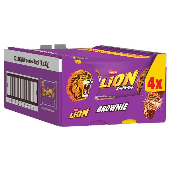Lion Brownie Milk Chocolate Bar 4 Pack Multipack 120g (10 x 4x30g)