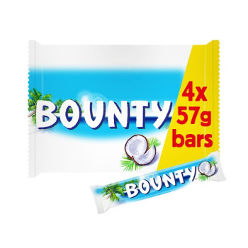 Bounty Coconut Milk Chocolate Bar Multipack 57g (x4) (12 x 4pack)