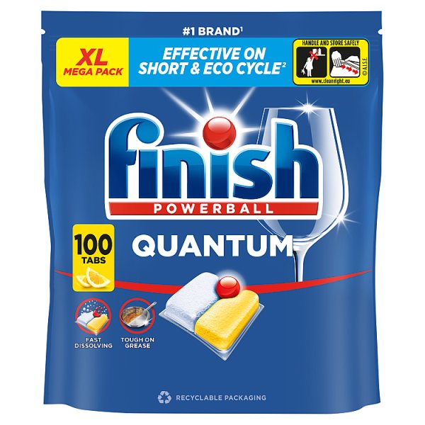 Finish Quantum All In One Dishwasher Tablets  Lemon - 100 Tabs (4 x 100pk)