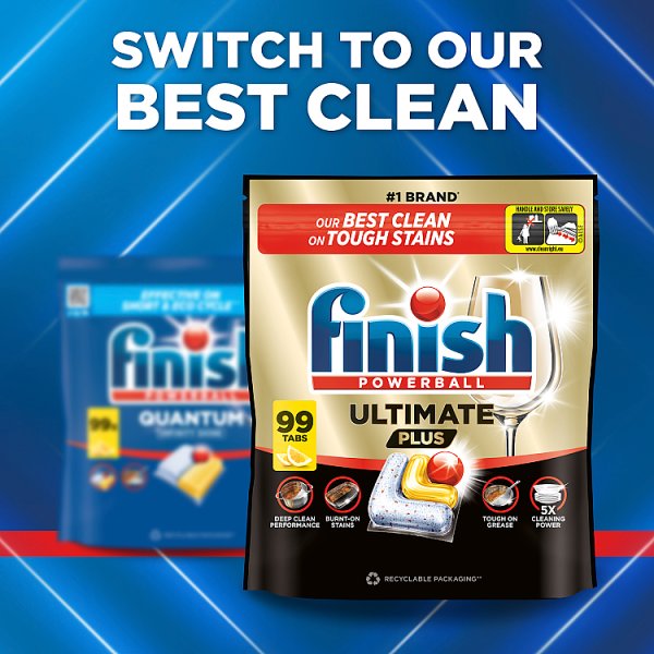 Finish Quantum All In One Dishwasher Tablets  Lemon - 100 Tabs (4 x 100pk)