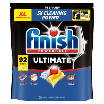 Finish Ultimate All In One  Dishwasher Tablets Lemon - 92 Tabs (4 x 92pk)