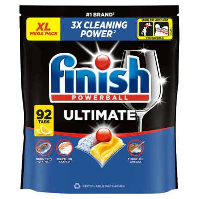 Finish Ultimate All In One  Dishwasher Tablets Lemon - 92 Tabs (1 x 92pk)