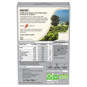 Nescafé 2 in 1 6 x 9g (54g) (11 x 6x9g)