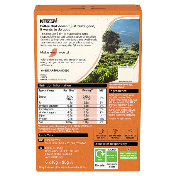 Nescafé Caramel 3 in 1 6 x 16g (96g) (11 x 116g)