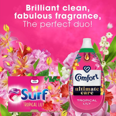 Surf 3 in 1 Laundry Washing Detergent Capsules Tropical Lily 15 washes (4 x 15pk)