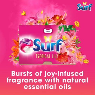 Surf 3 in 1 Laundry Washing Detergent Capsules Tropical Lily 15 washes (4 x 15pk)