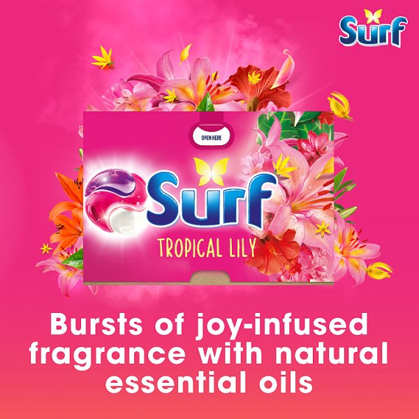Surf 3 in 1 Laundry Washing Detergent Capsules Tropical Lily 15 washes (4 x 15pk)