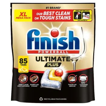 Finish Ultimate Plus All In One Lemon Dishwasher Tablets Lemon - 85 Tabs (1 x 85)