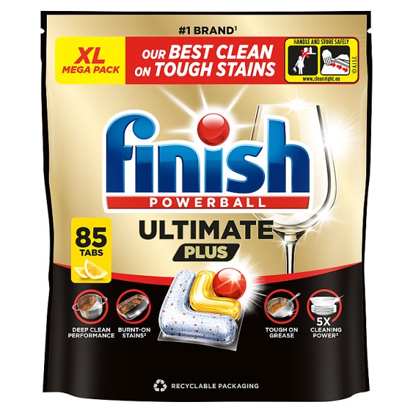Finish Ultimate Plus All In One Lemon Dishwasher Tablets Lemon - 85 Tabs (1 x 85)