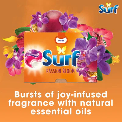 Surf 3 in 1 Passion Bloom Laundry Washing Detergent Capsules 15 washes (4 x 15w)