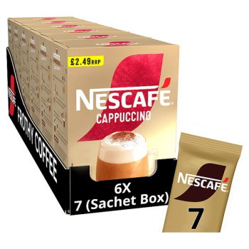 Nescafe Cappuccino Instant Coffee 7 x 15.5g Sachets PMP (6 x 108.5g)