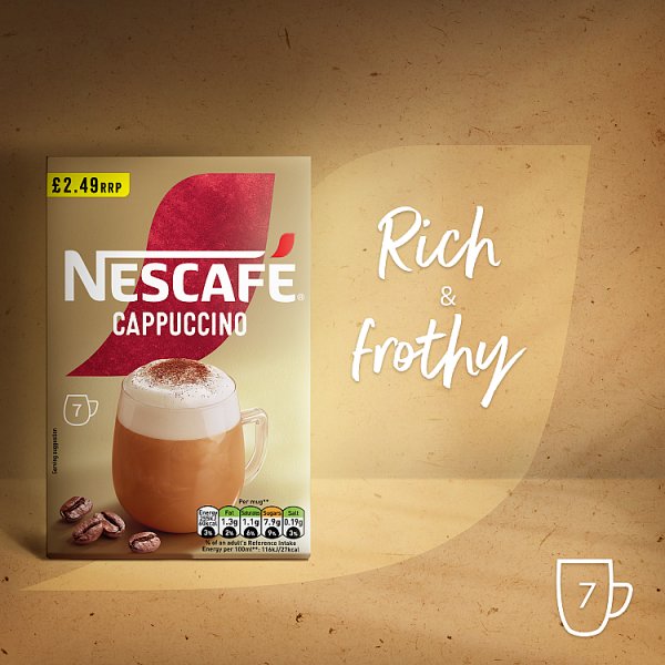 Nescafe Cappuccino Instant Coffee 7 x 15.5g Sachets PMP (6 x 108.5g)