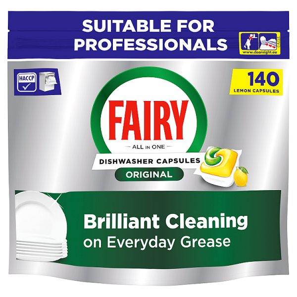 Fairy Professional Original Dishwashing Capsules Lemon, 140 washes (2 x 140pk)