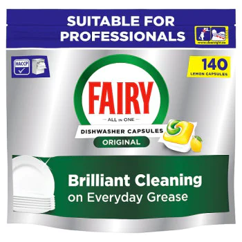 Fairy Professional Original Dishwashing Capsules Lemon, 140 washes (1 x 140pk)
