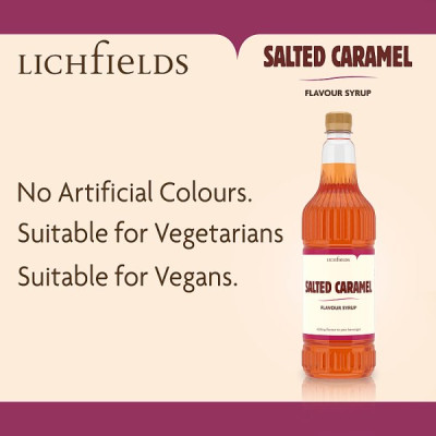 Lichfields Salted Caramel Flavour Syrup 1 Litre (1 x 1ltr)
