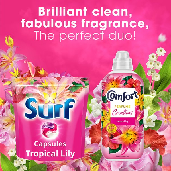 Surf 3 in 1 Tropical Lily Laundry Washing Detergent Capsules 2x 39 washes (2 x 2x39pk)