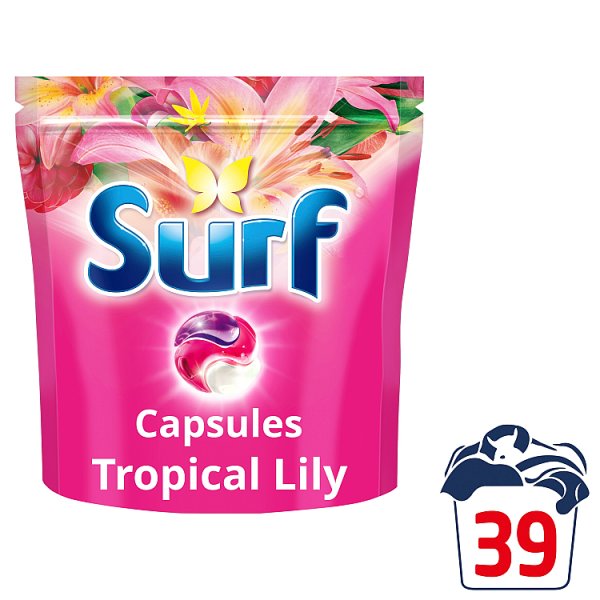 Surf 3 in 1 Tropical Lily Laundry Washing Detergent Capsules 2x 39 washes (2 x 2x39pk)
