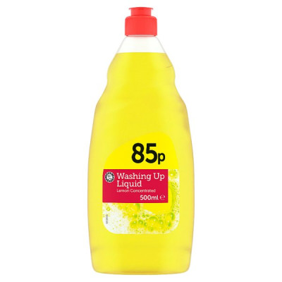 Euro Shopper Lemon Concentrated Washing Up Liquid 500ml (8 x 500ml)
