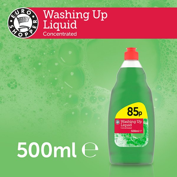 Euro Shopper Concentrated Washing Up Liquid 500ml (8 x 500ml)