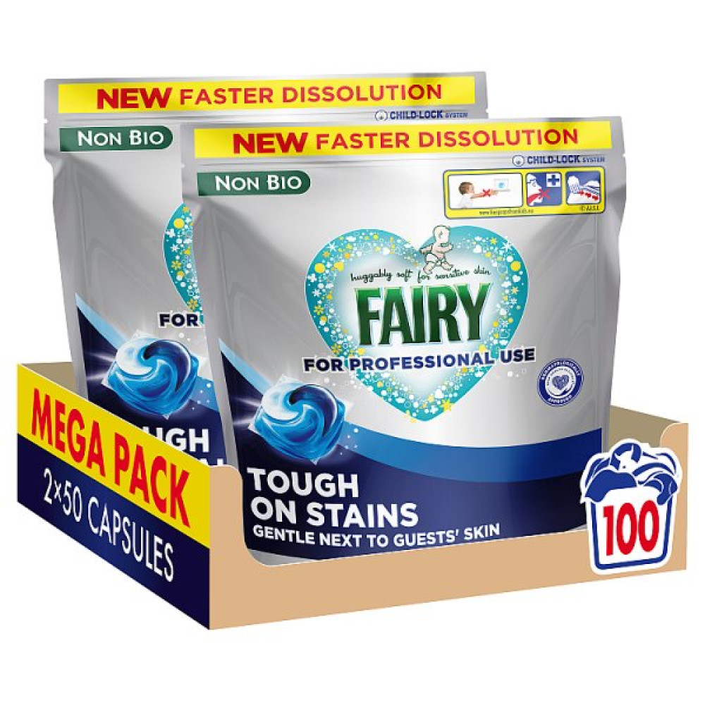 Fairy Professional Non-Bio All-in-1 Detergent Pods, 100 washes 100ct (1 x 2x50pk)