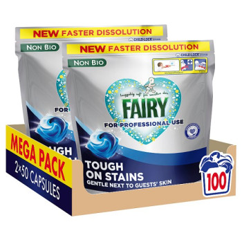 Fairy Professional Non-Bio All-in-1 Detergent Pods, 100 washes 100ct (1 x 2x50pk)