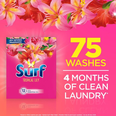 Surf Tropical Lily Washing Powder 75 washes 3.75 kg (1 x 75W)